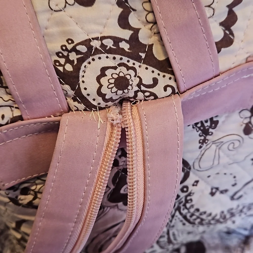 Pink and Brown Paisley Backpack